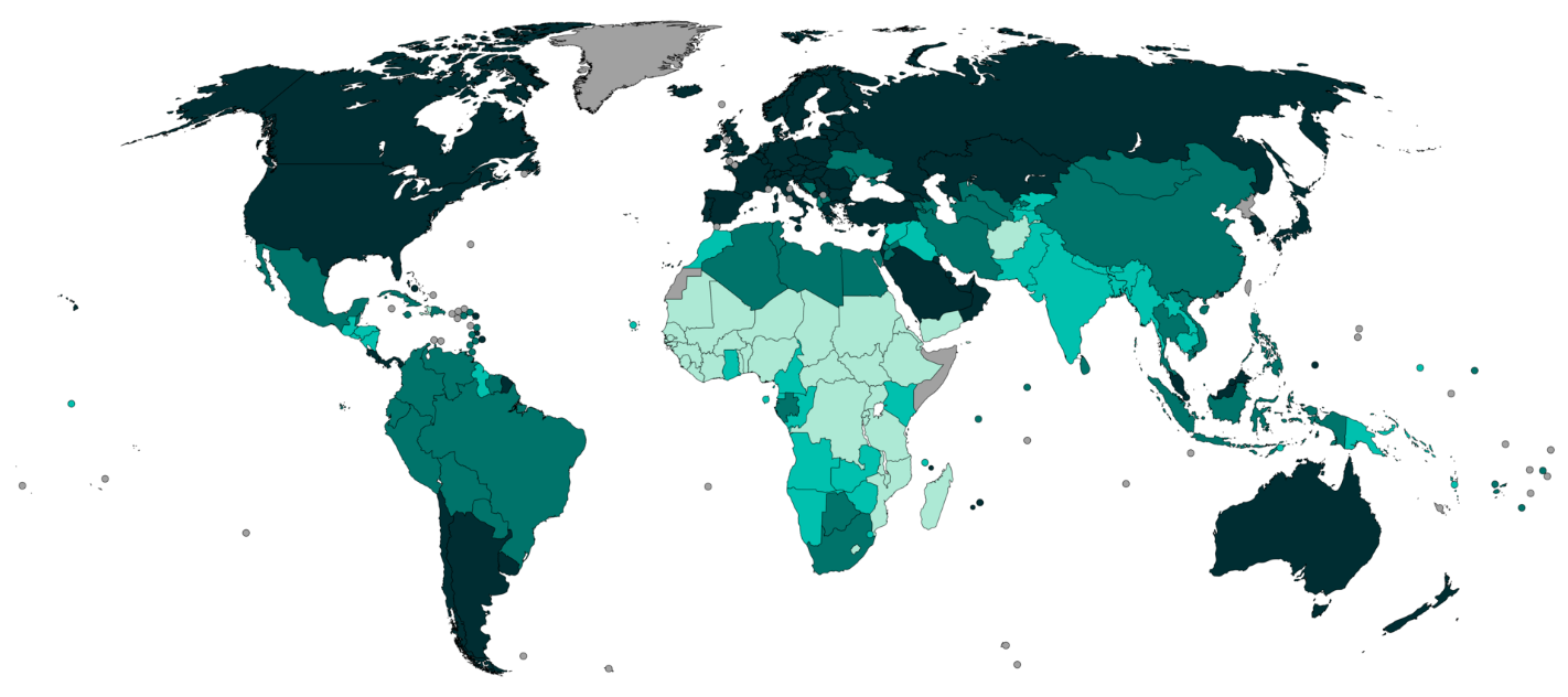 Развитые страны юга. Индекс человеческого развития (ИЧР). Индекс человеческого развития карта 2020.
