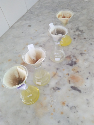 Filtration Results for the Four Samples after Boiling