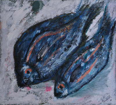 Fish, Acrylic on Cardboard