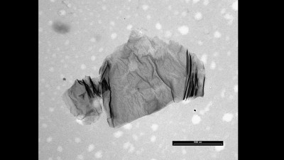 Transmission Electron Microscopy (TEM) Micrograph of Graphite Oxide (GO)