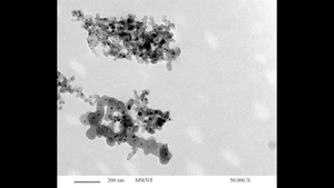Transmission Electron Microscopy (TEM) Micrograph of MW-CNT bundles