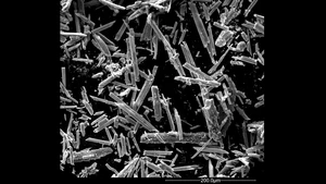 Electron Micrograph of Sb2S3 Crystals Obtained by the Antimony-Thiolate Thermolysis