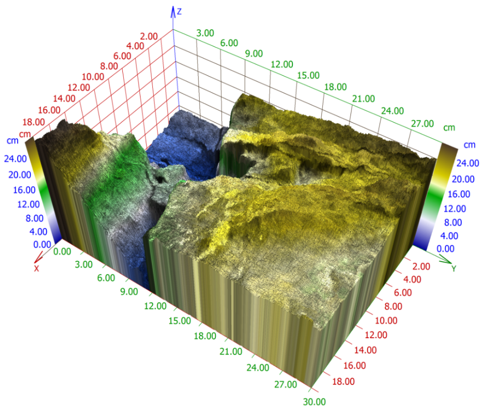 Fig. 8: A 3D reconstruction of the limestone sample from Fig. 1