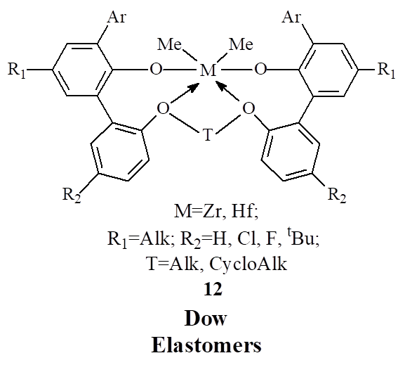 Figure 4. Chemical structures of aryloxyether12 complexes.