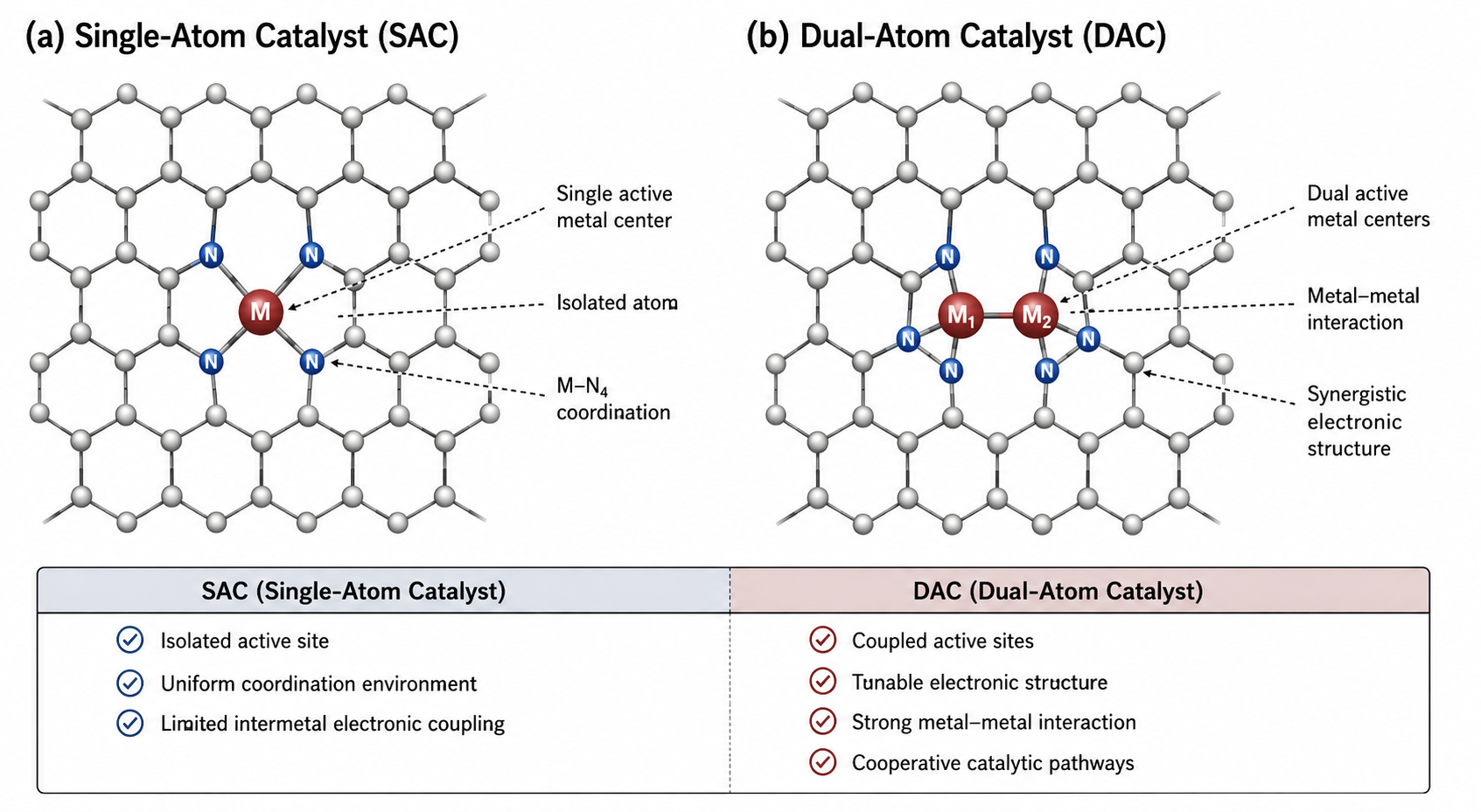 Structural comparison of atomically dispersed catalysts embedded within a nitrogen-doped carbon matrix