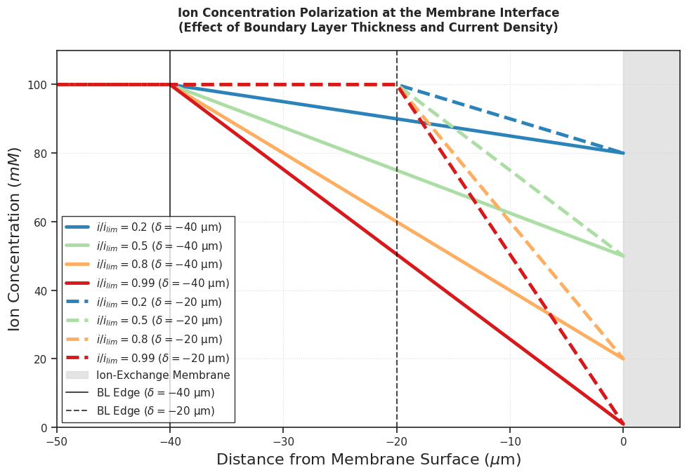 Ion cocentration Polarization in Electro-driven Membrane