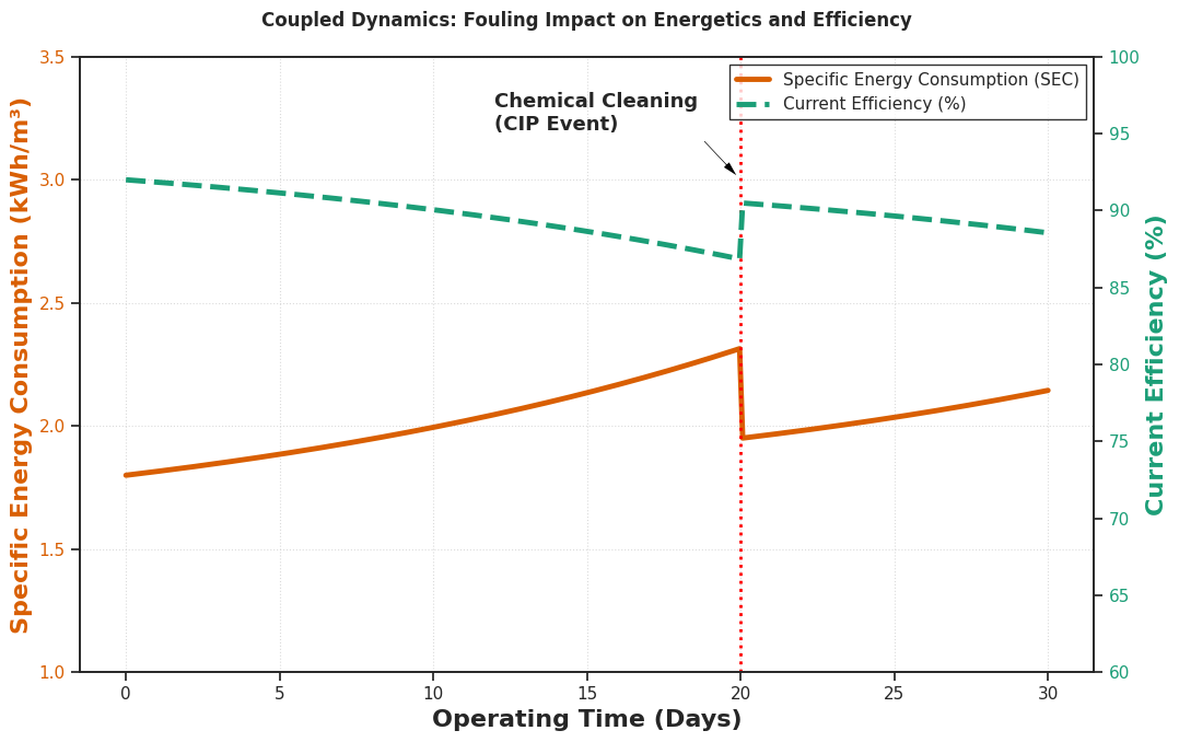 Coupled dynamics of fouling in Electro-driven Membrane