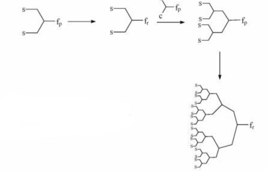 Schematic of divergent synthesis of dendrimers